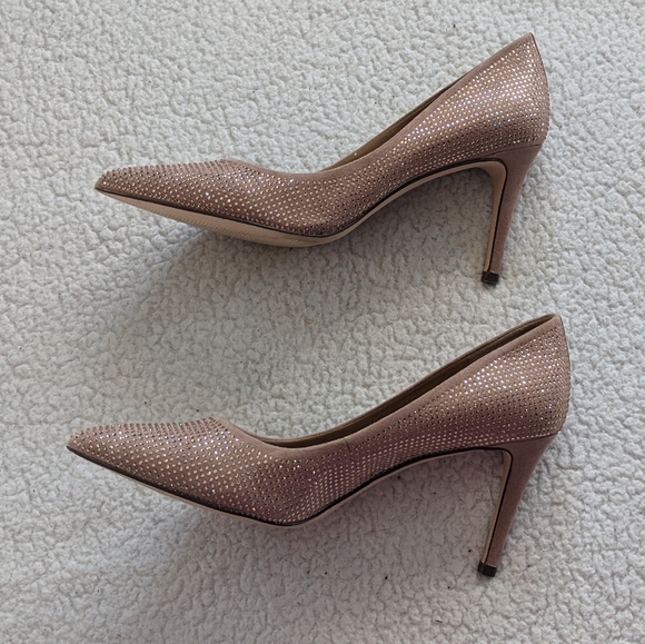 14 & Union rold gold glitter crystal heels - Picture 5 of 7